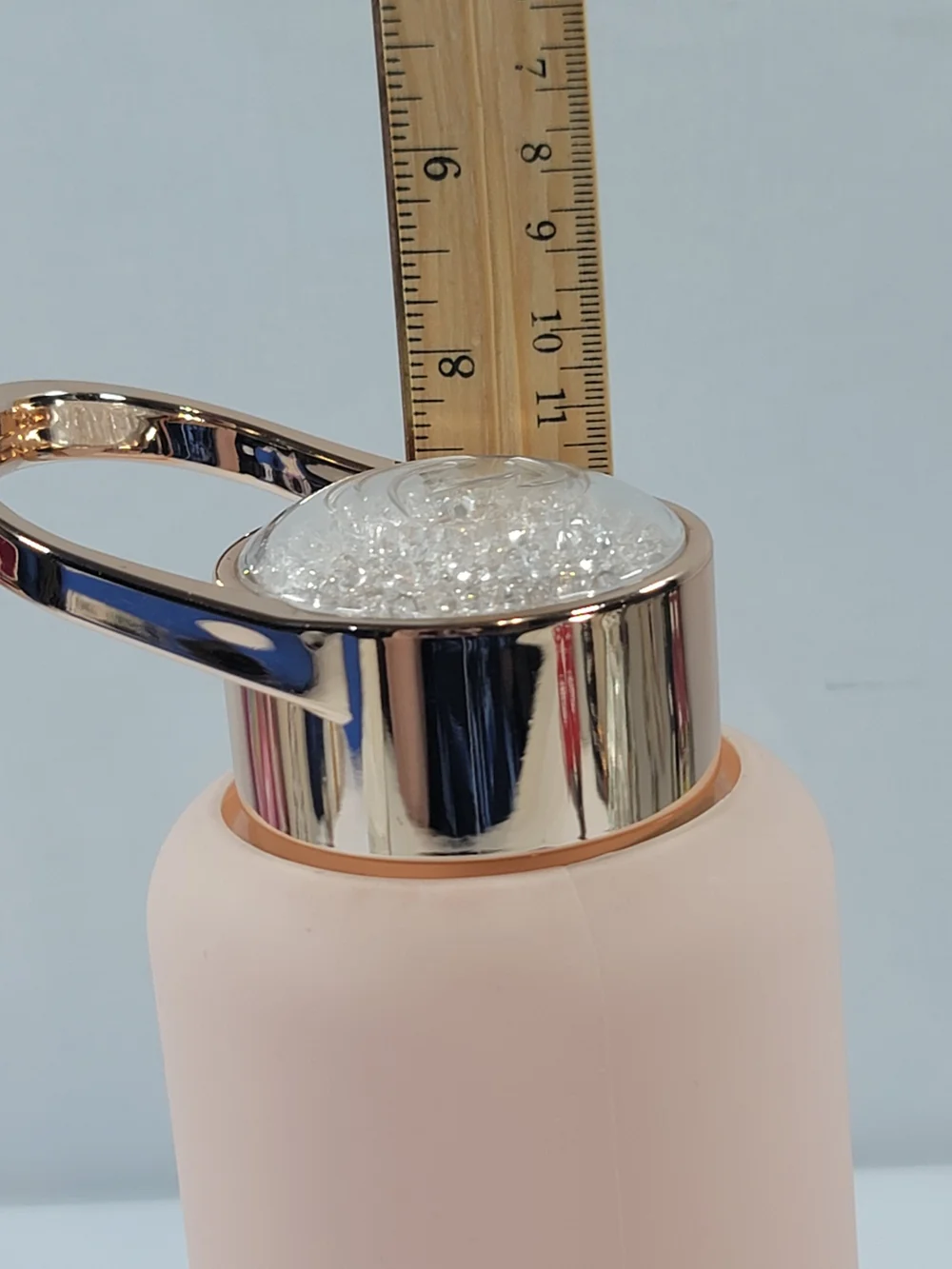 Apana Glass Bottle Rose Gold Tone And  Crystal Lid